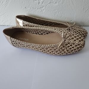 Calvin Klein Women's Metallic Woven Flats